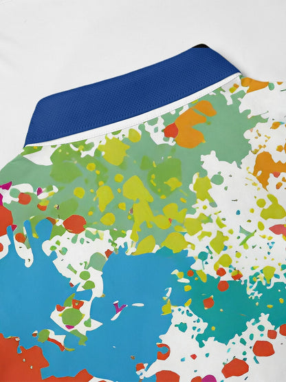 Inked Skins Men's Ribbed Collar Polo Top UPF50+