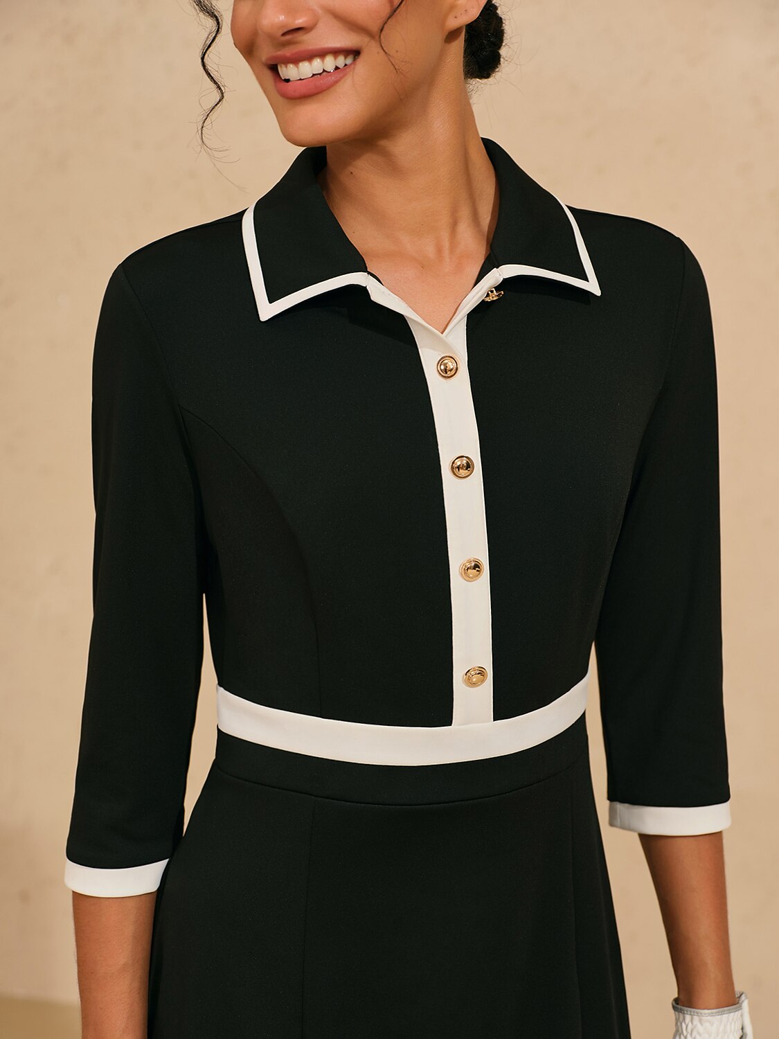 More Than Basic Abito Asimmetrico con Volant e Maniche 3/4, Lunghezza 36,5 Pollici