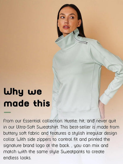 More Than Basic Irregular Collar Golf Sweatshirt