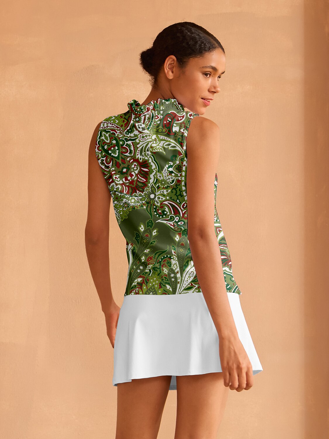 Pretty Feminine Ruffle V-Neck Tank Top UPF50+