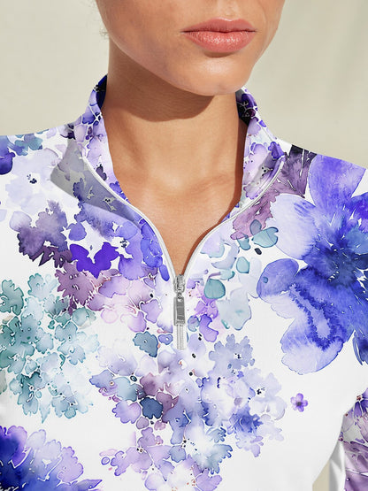 Botanical Energy Silky Golf Shirt Quarterzip UPF50+