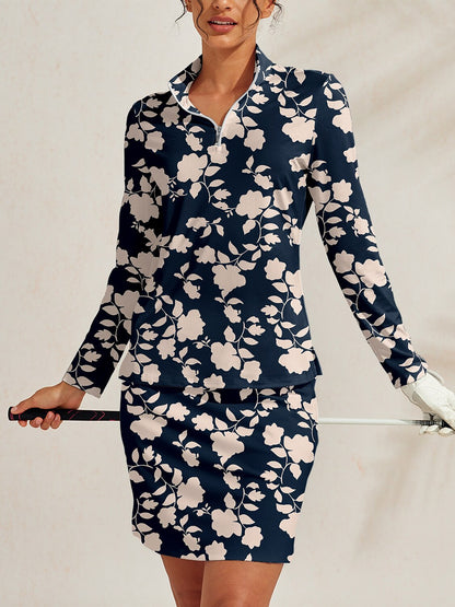 Botanical Energy シルキーゴルフシャツ クォータージップ UPF50+