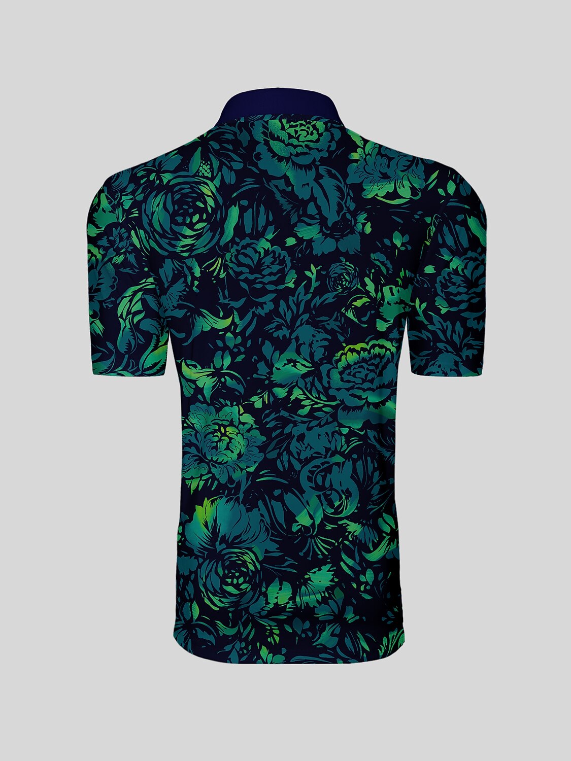 Hyped-up Tropical Men's Ribbed Collar Polo Top UPF50+