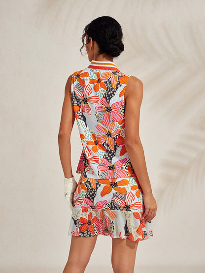 Polo Premium senza maniche con collo a coste UPF50+