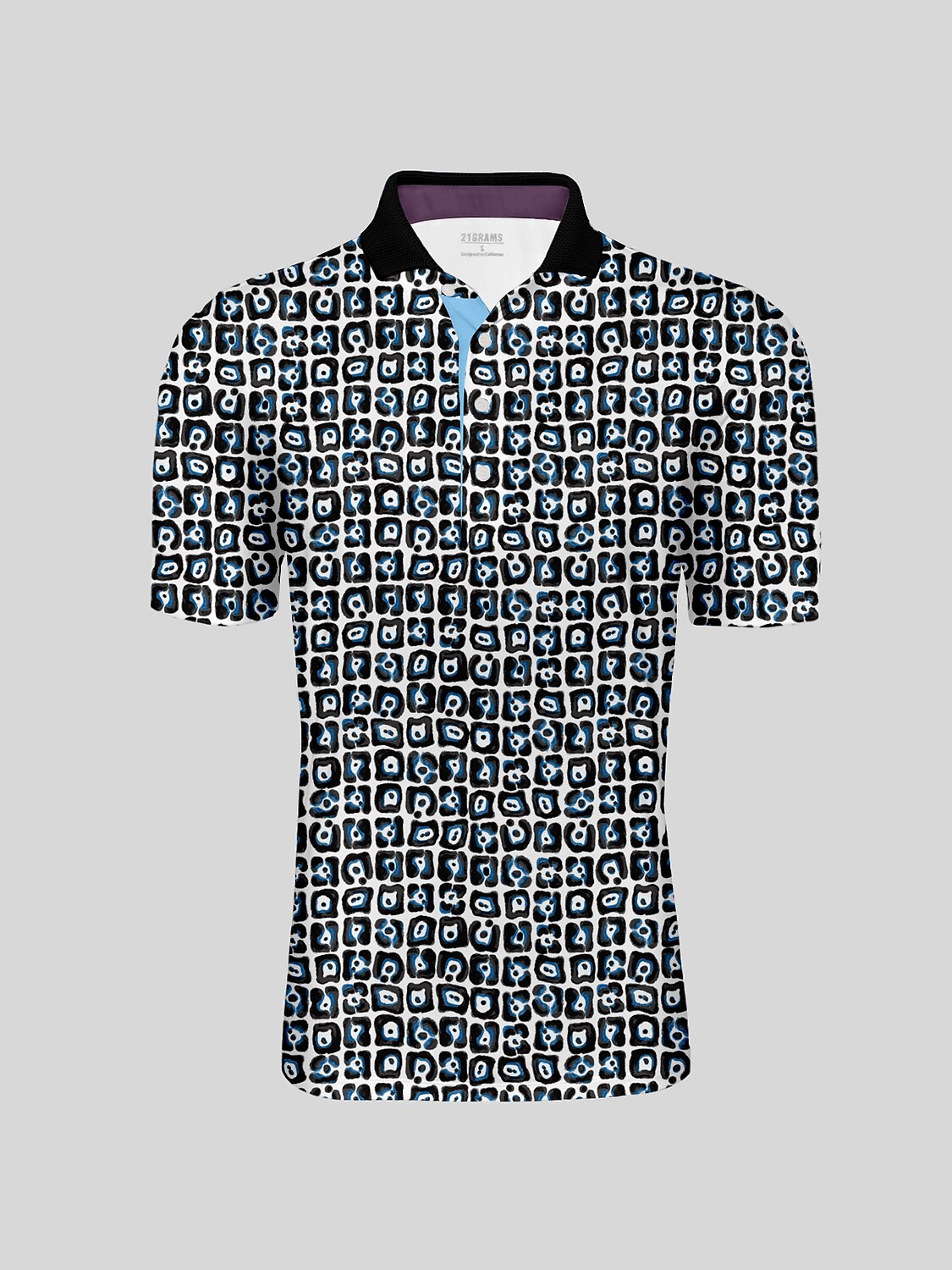 Playful Nautical Men's Ribbed Collar Polo Top UPF50+