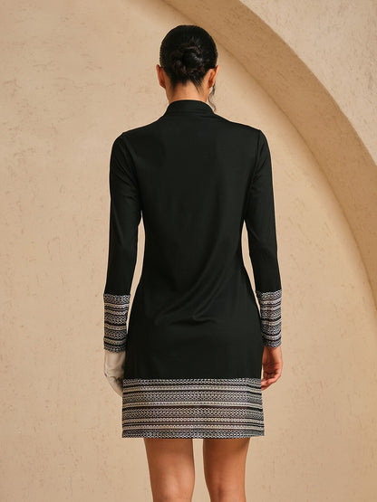 More Than Basic Printed Mesh 36.5 Inch Dress UPF50+