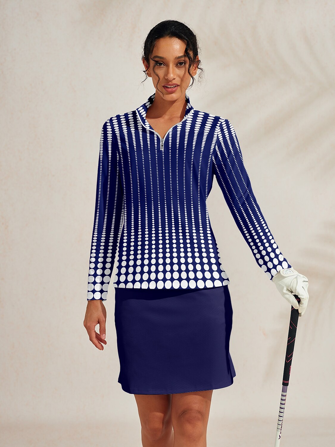 Hyper-prep Camiseta de Golf con Cuello Cuarto Cremallera UPF50+