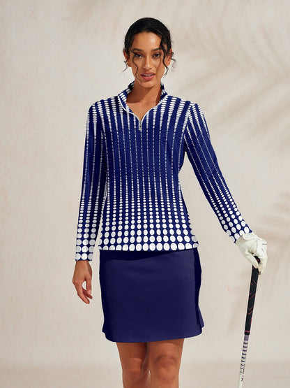 Hyper-prep Camiseta de Golf con Cuello Cuarto Cremallera UPF50+