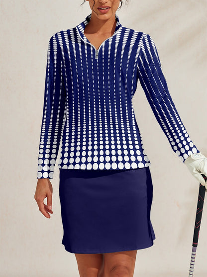 Hyper-prep Camiseta de Golf con Cuello Cuarto Cremallera UPF50+