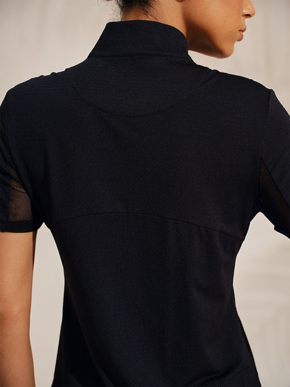 Ultrasoft Premium Short Sleeve Mock Neck Mesh Quarterzip UPF50+