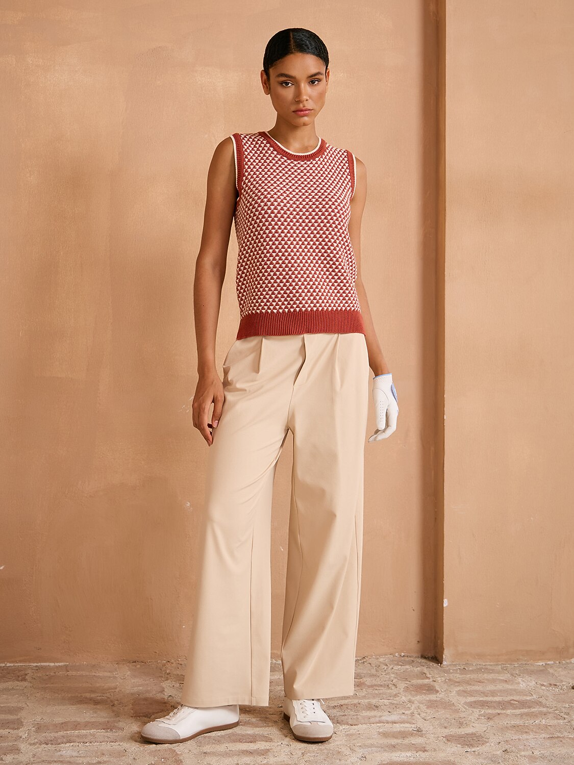Crisp Couture Crewneck Textured Knit Tank