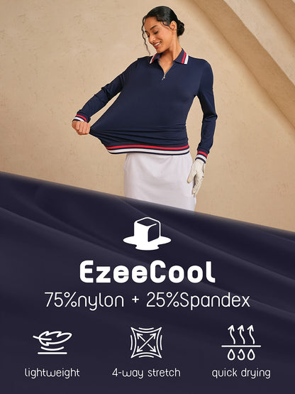 Navycore Color Block Geribbelde Golf Polo Shirt UPF50+