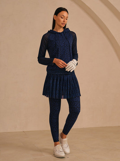 ベーシック以上のレオパードメッシュゴルフフーディー