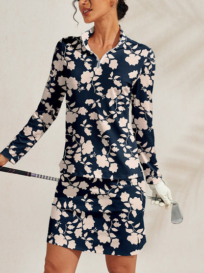 Botanical Energy シルキーゴルフシャツ クォータージップ UPF50+