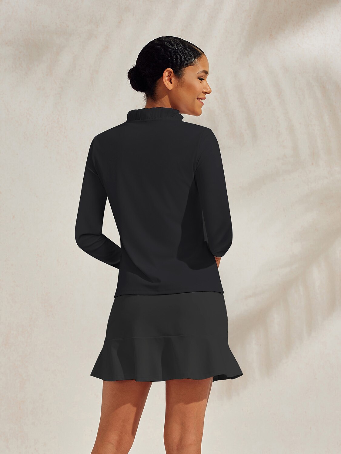 More Than Basic Ruffle V-Neck Polo Top UPF50+