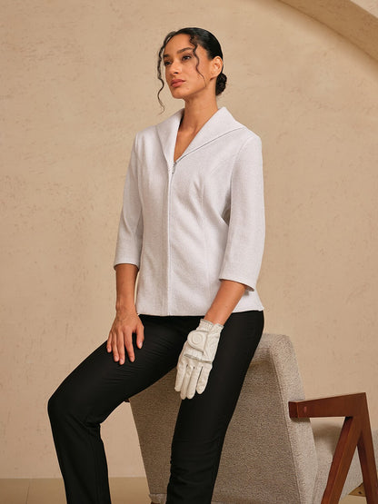 Luxe Limited Edition 3/4 Sleeve Shiny Lapel Jacket