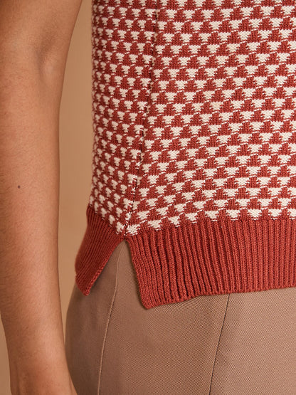 Crisp Couture Crewneck Textured Knit Tank