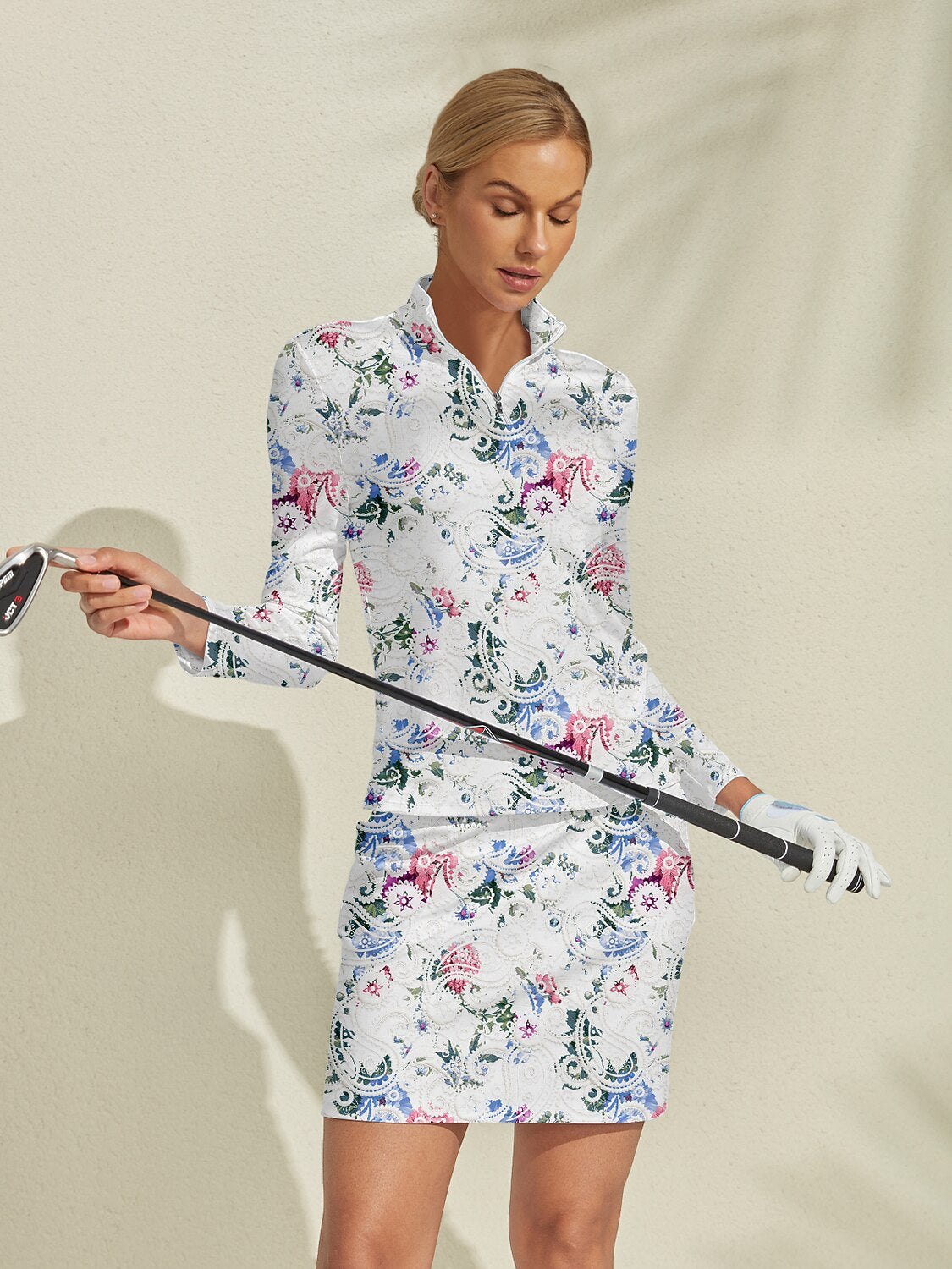 Pretty Feminine Silky Golf Shirt Quarterzip UPF50+