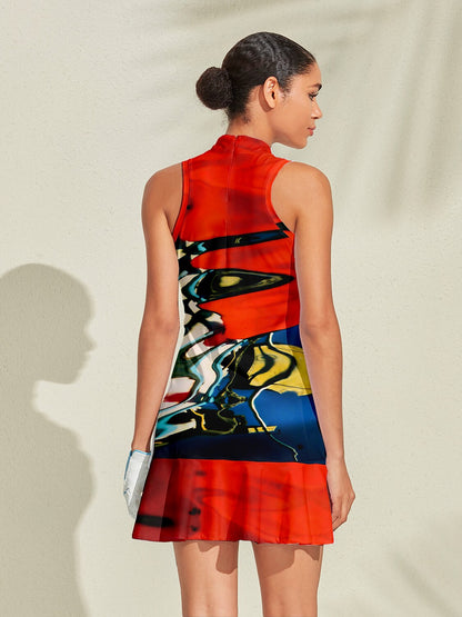 Inked Skins Ruffle 35.5 Inch Dress For Golf Pickleball & Tennis