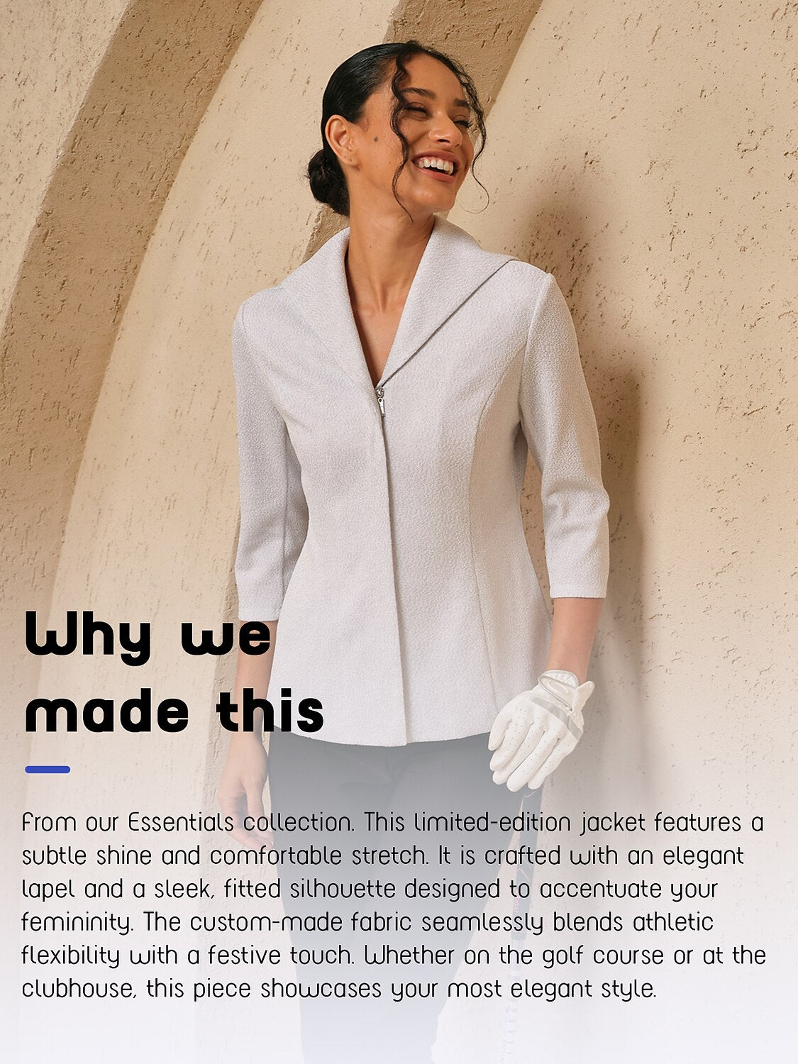 Luxe Limited Edition 3/4 Sleeve Shiny Lapel Jacket