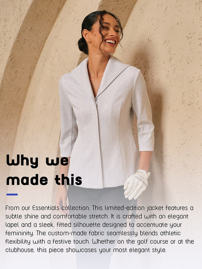 Luxe Limited Edition 3/4 Sleeve Shiny Lapel Jacket