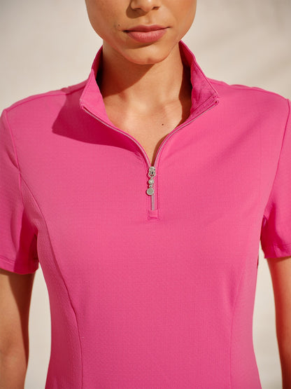 Ultrasoft Premium Short Sleeve Mock Neck Mesh Quarterzip UPF50+