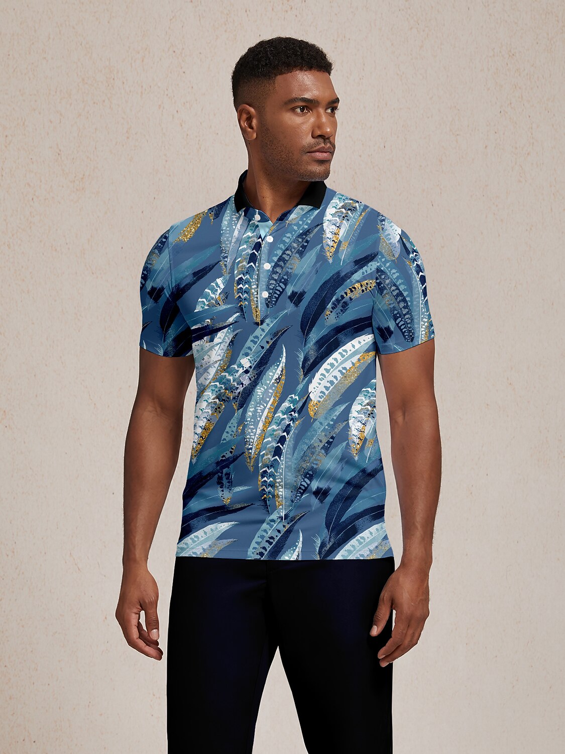 Wildlife Party Herren Poloshirt mit Rippkragen LSF 50+